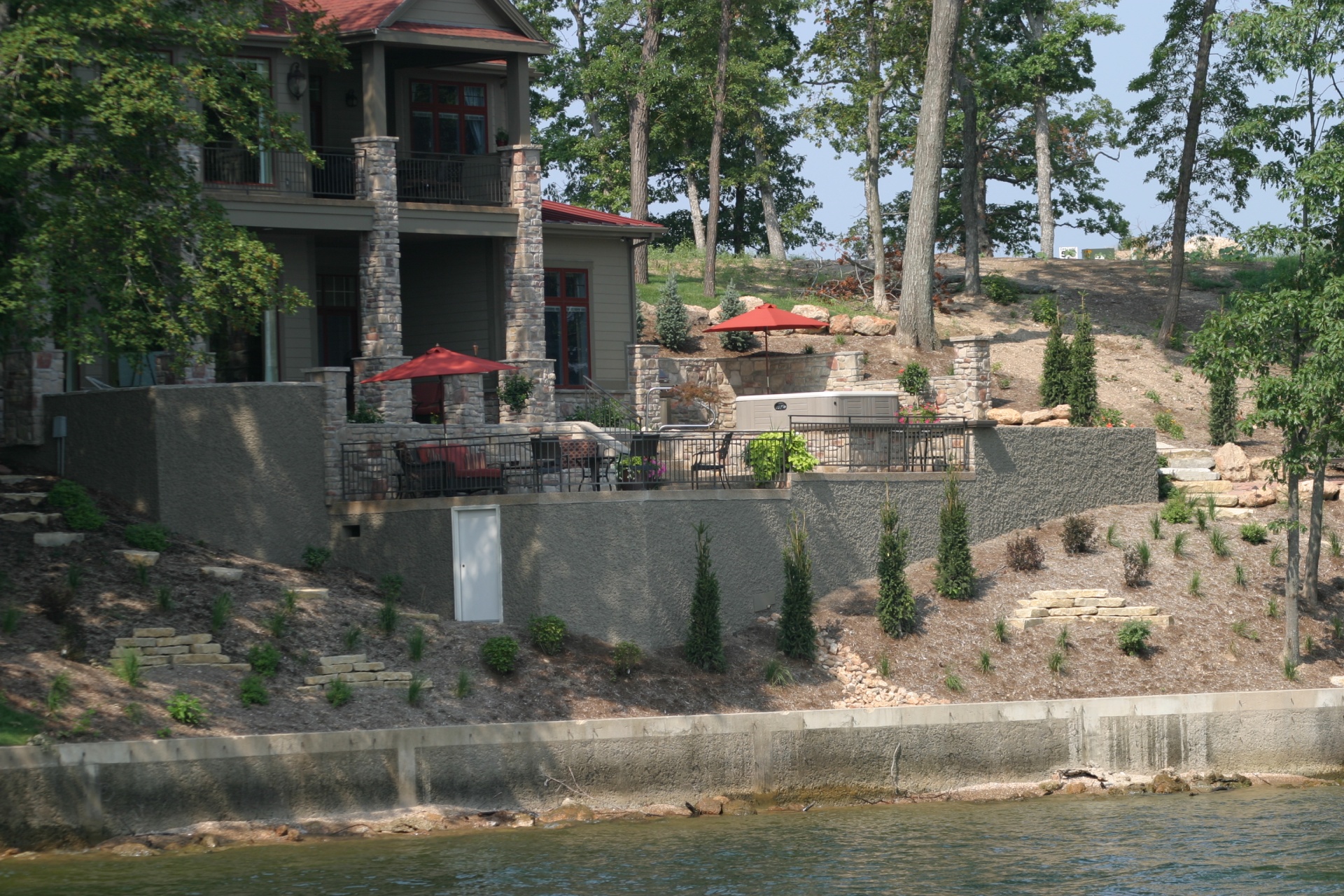 Brown Pool Retaining Wall