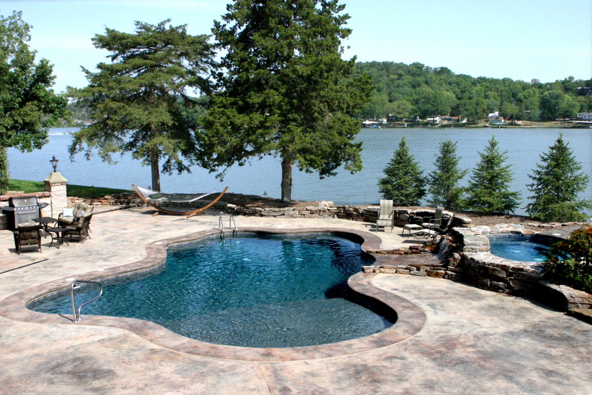  Cribb Concrete Pool Panoramic w_ Lake & Trees