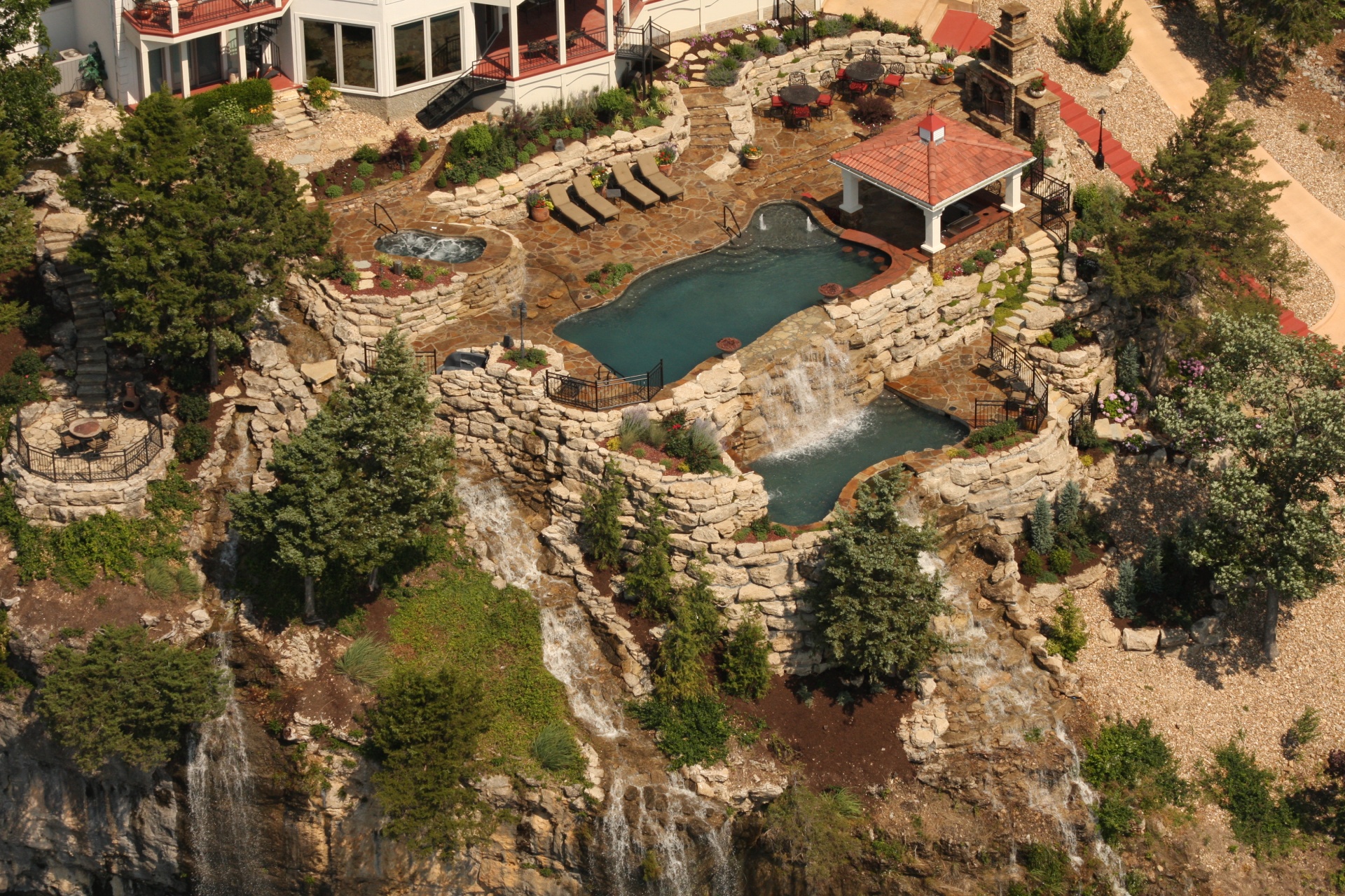 Maschhoff Arial View Pool Spa & Gazebo